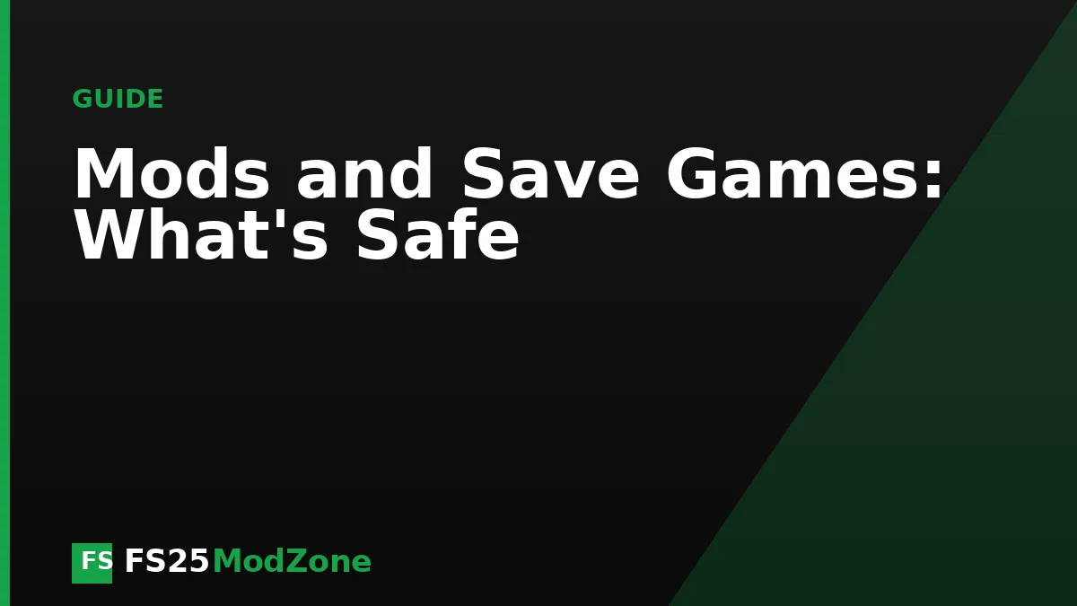 Mods and Save Games: What's Actually Safe