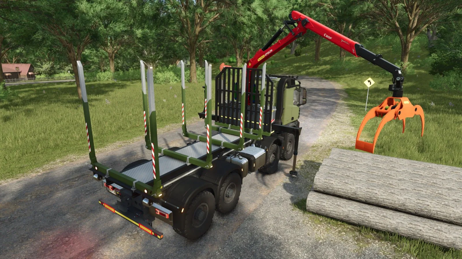 HKL Forestry platform with cran FS25