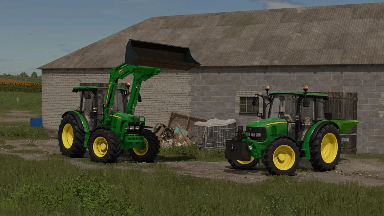 John Deere 5R + 583 FS25