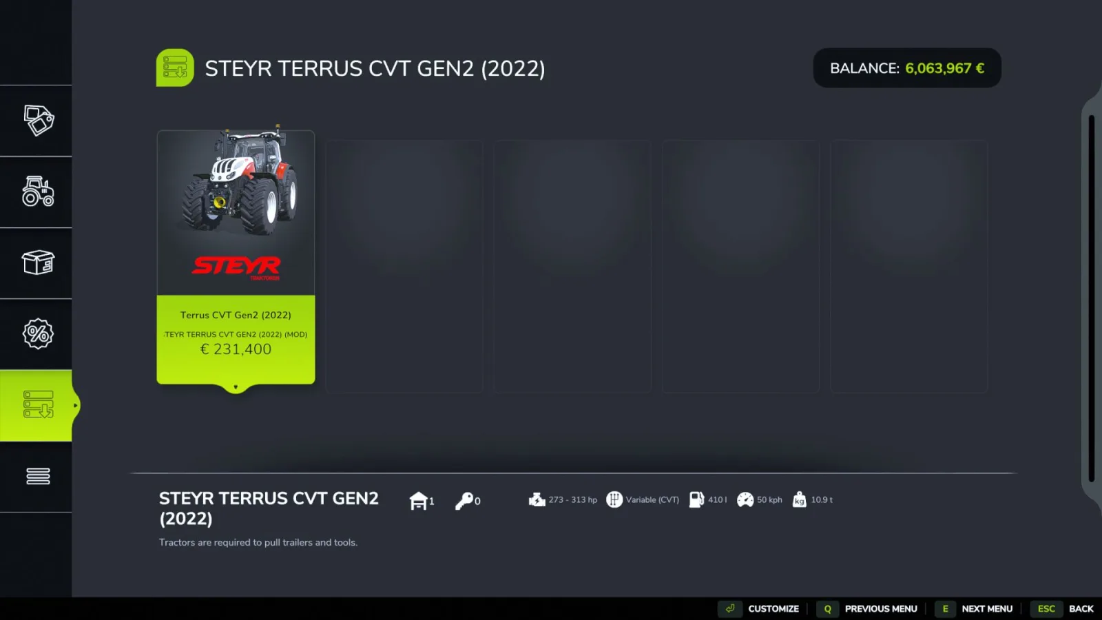 Steyr Terrus CVT Gen2 Reworked FS25