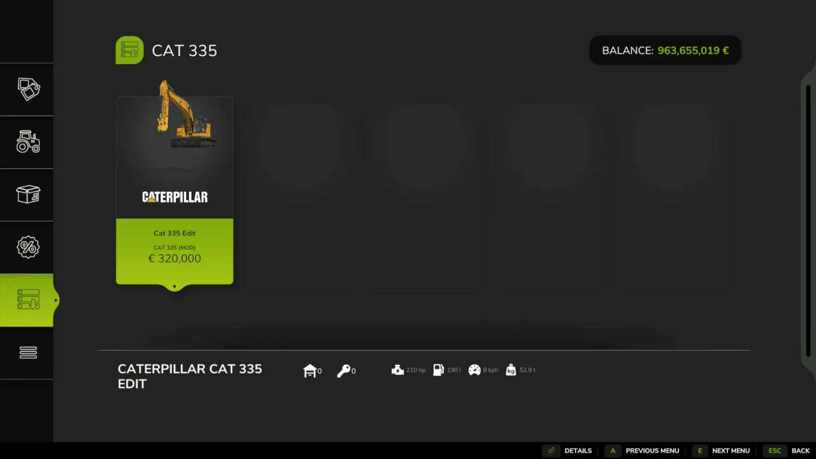 Cat 335NG EDIT