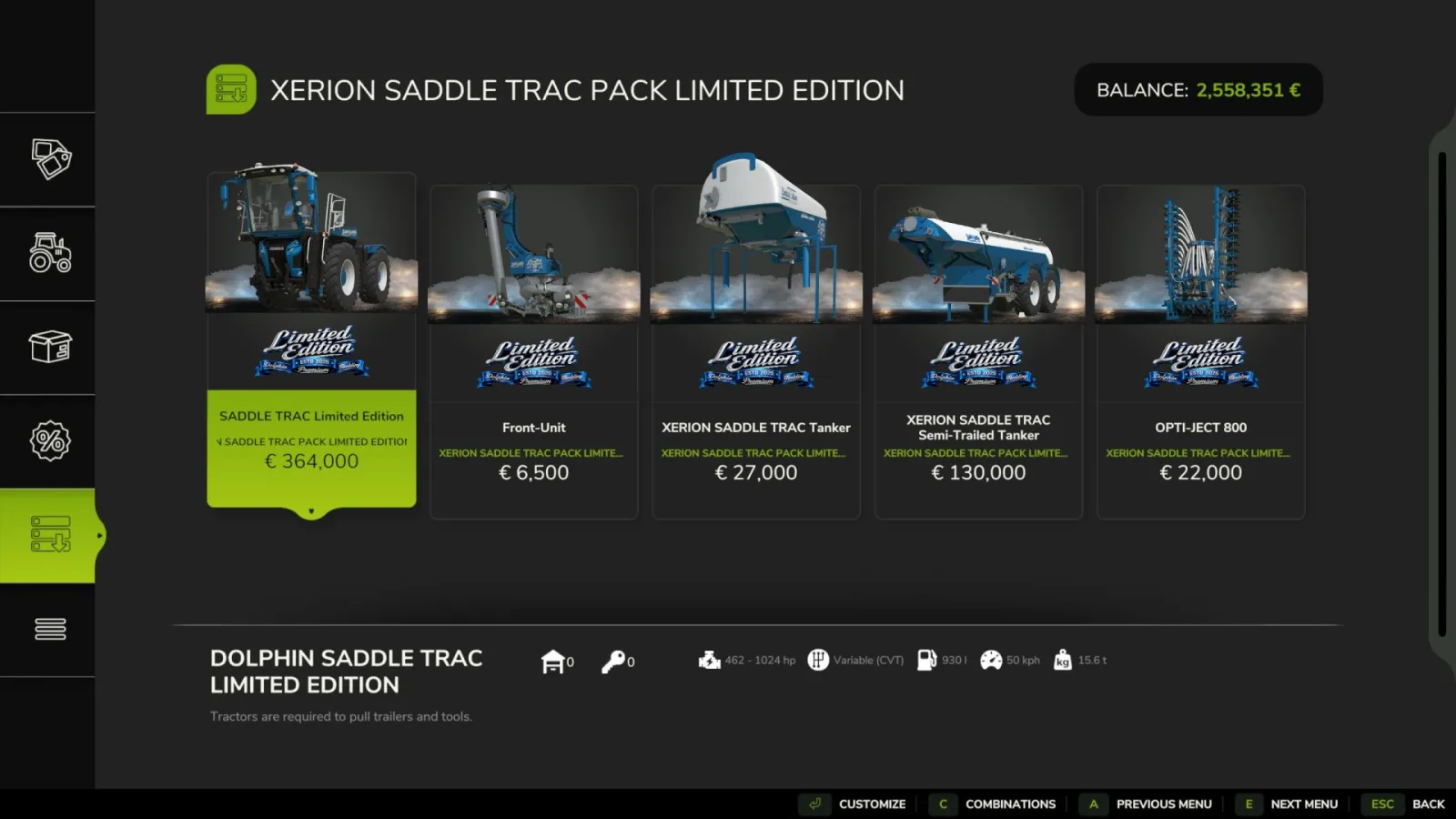 Claas SADDLE TRAC Pack Limited Edition FS25