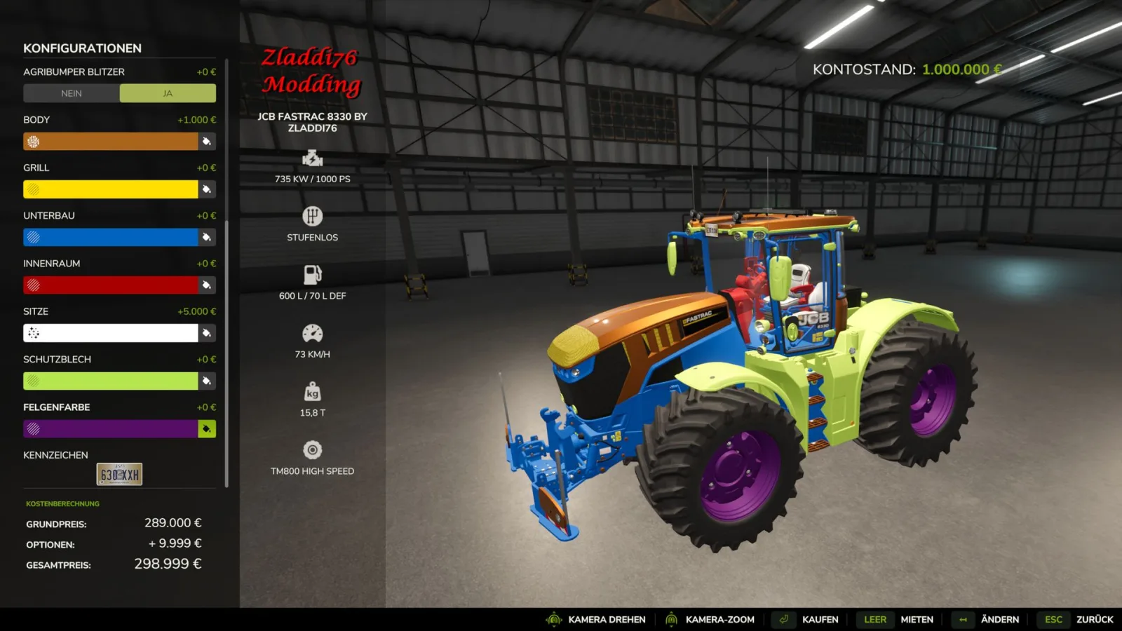 JCB Fastrac 8330 Edit FS25