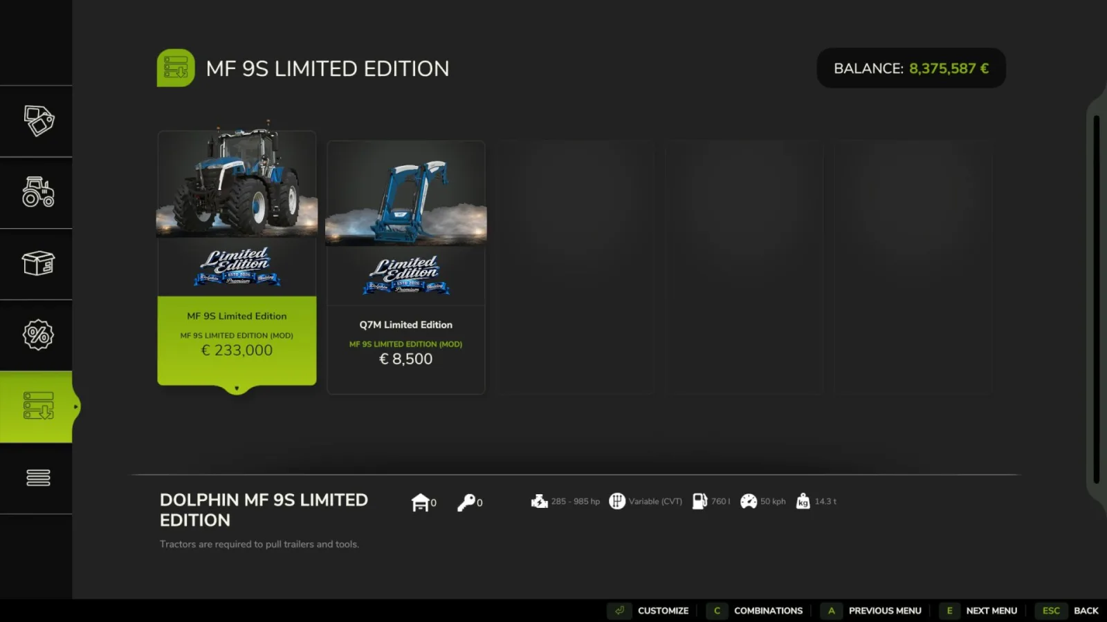 Massey Ferguson 9S Limited Edition FS25