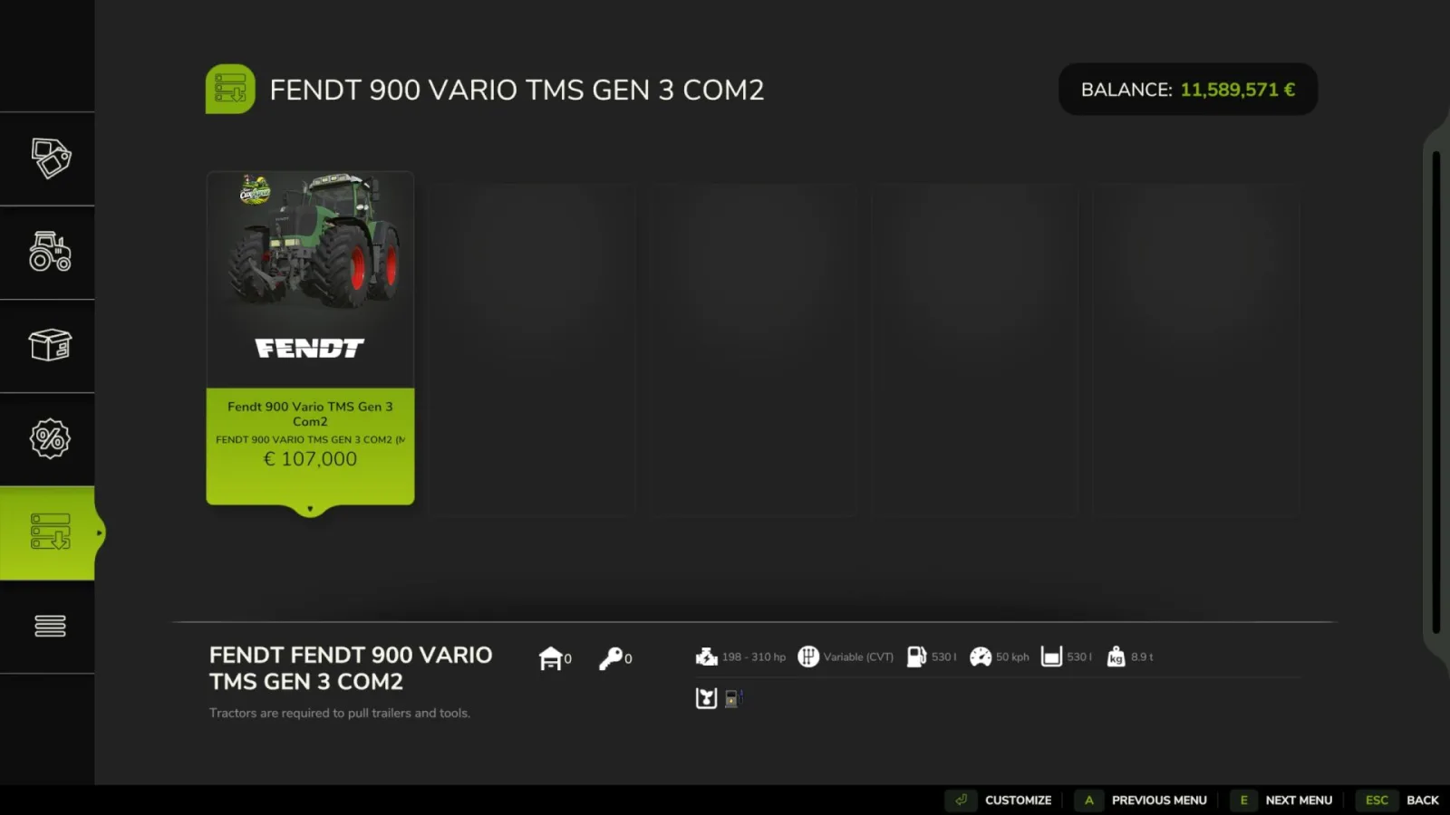 Fendt 900 Vario TMS Com 3 FS25