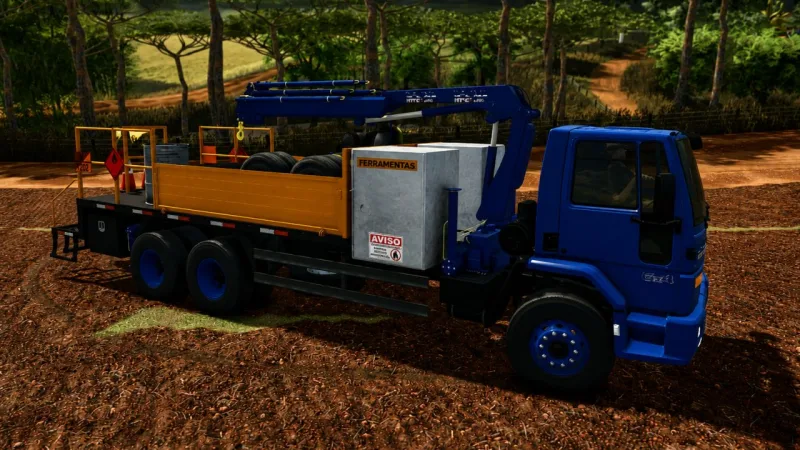 Ford Cargo Truck with Knuckle-Boom Crane (Tire Service) FS25