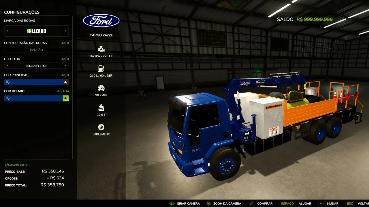 Ford Cargo Truck with Knuckle-Boom Crane (Tire Service) FS25