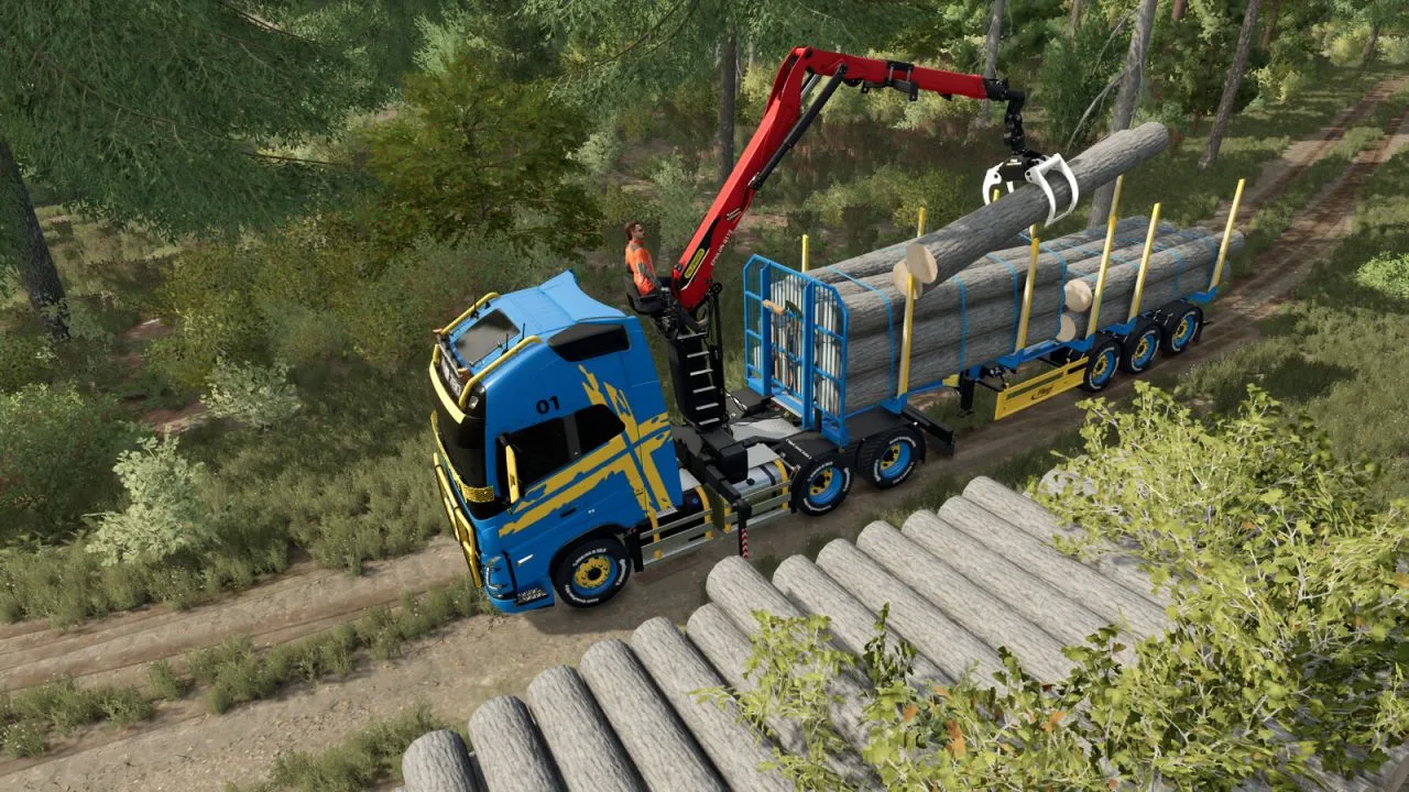 Volvo FH 16 Forestry Z-Crane Semi Pack FS25