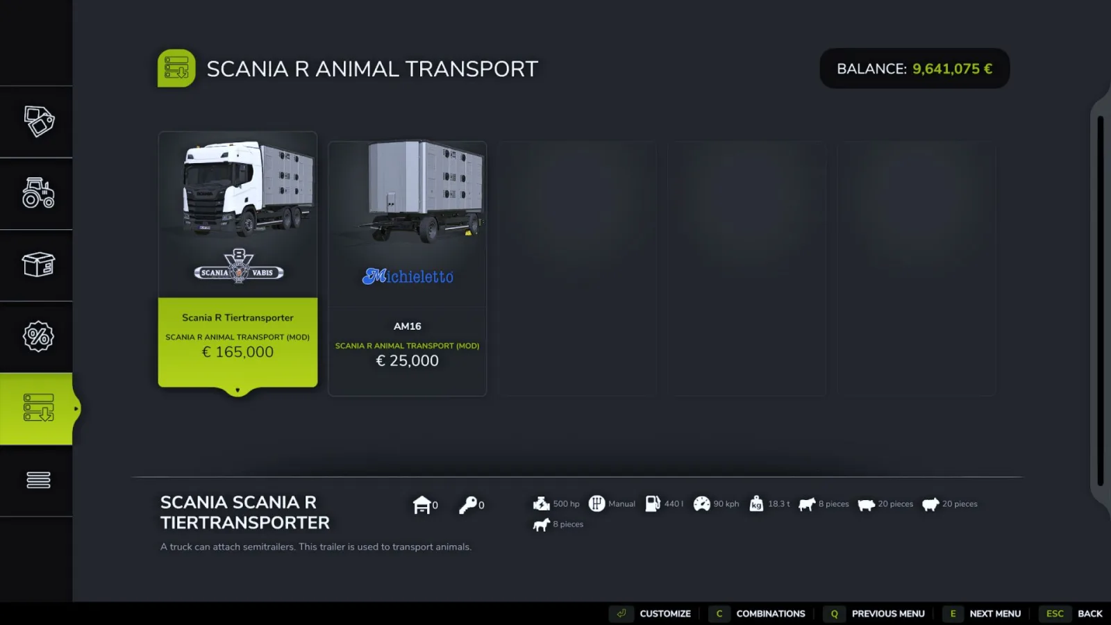 Scania R animal transport FS25