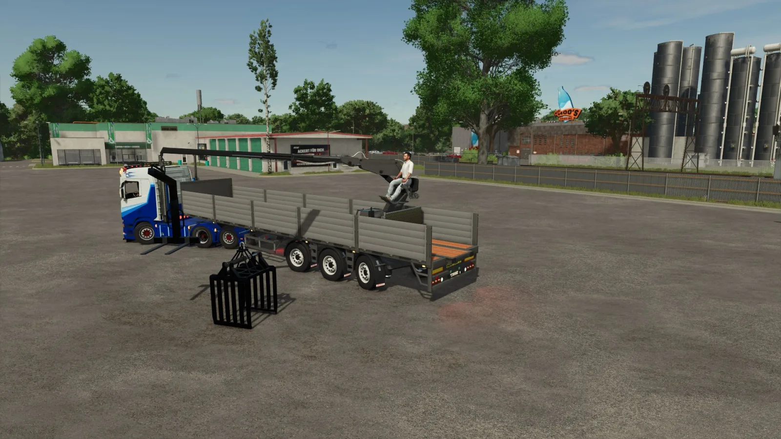 Stenen trailer with crane FS25