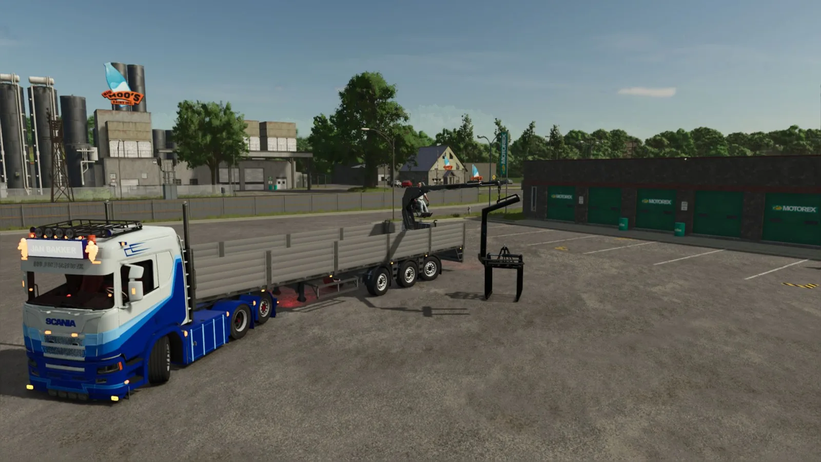 Stenen trailer with crane FS25