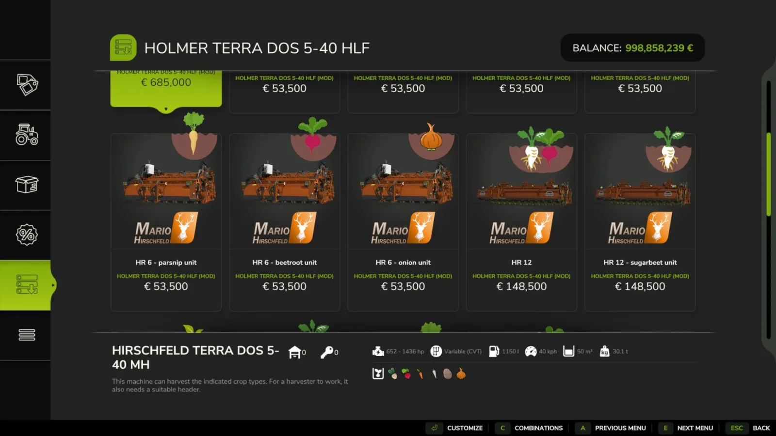 Holmer Update Onions FS25