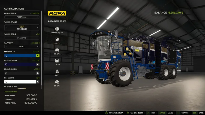 Ropa Tiger 6S Big Field Edition FS25