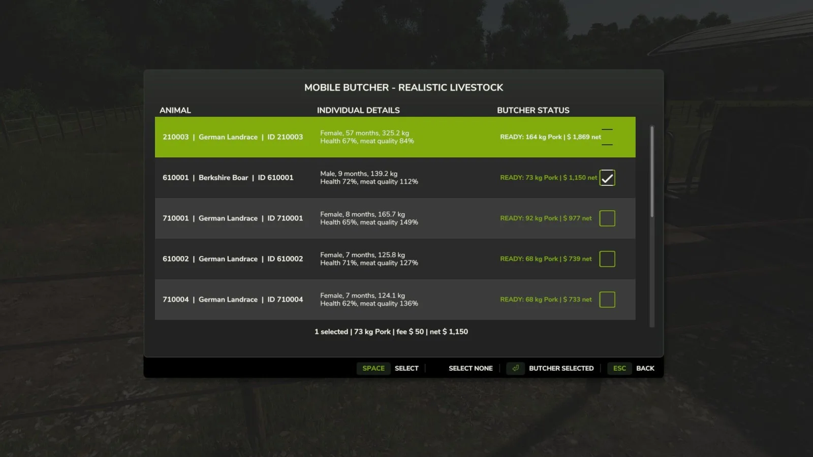 Mobile Butcher (for "Realistic Livestock" mod) FS25