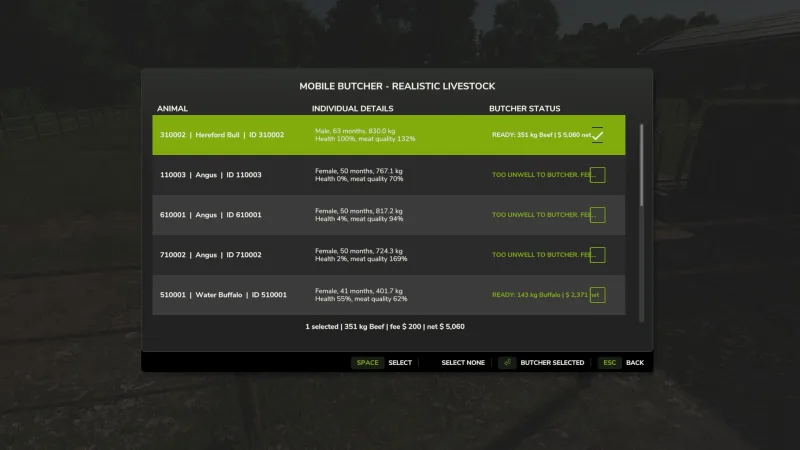 Mobile Butcher (for "Realistic Livestock" mod) FS25