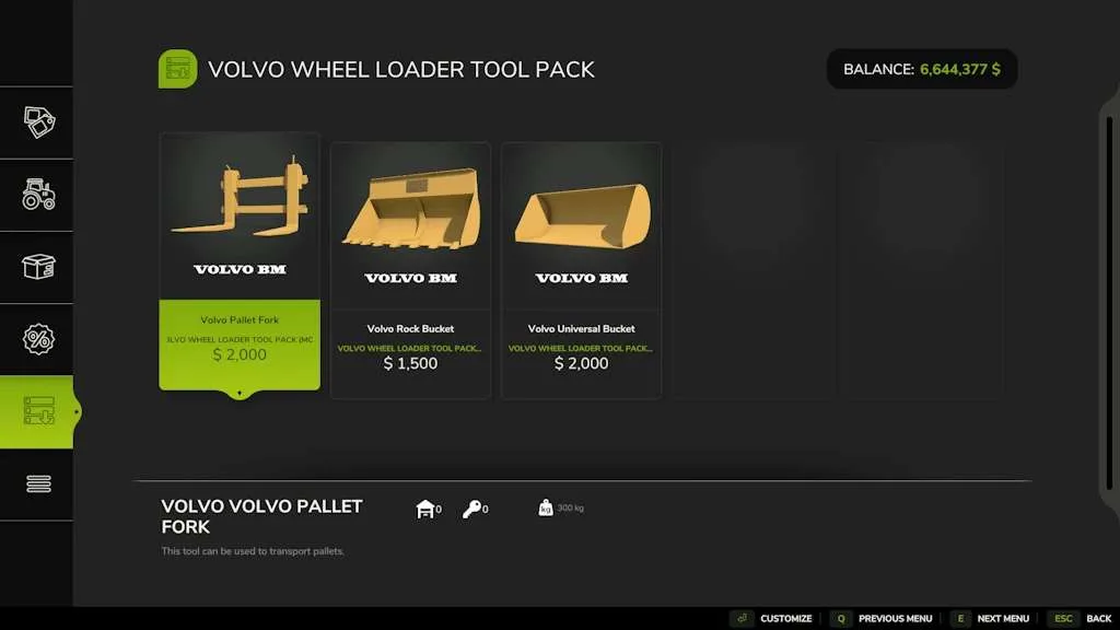 Volvo Wheel Loader Tool Pack v1.5