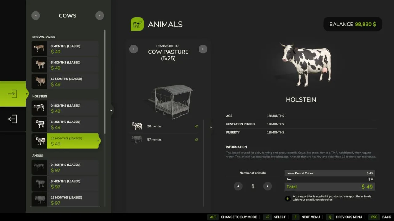 Lease Livestock FS25