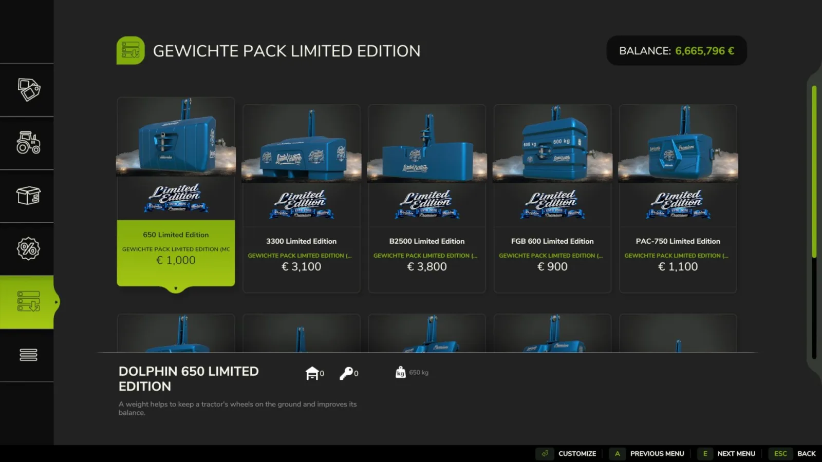 Weights Pack Limited Edition FS25
