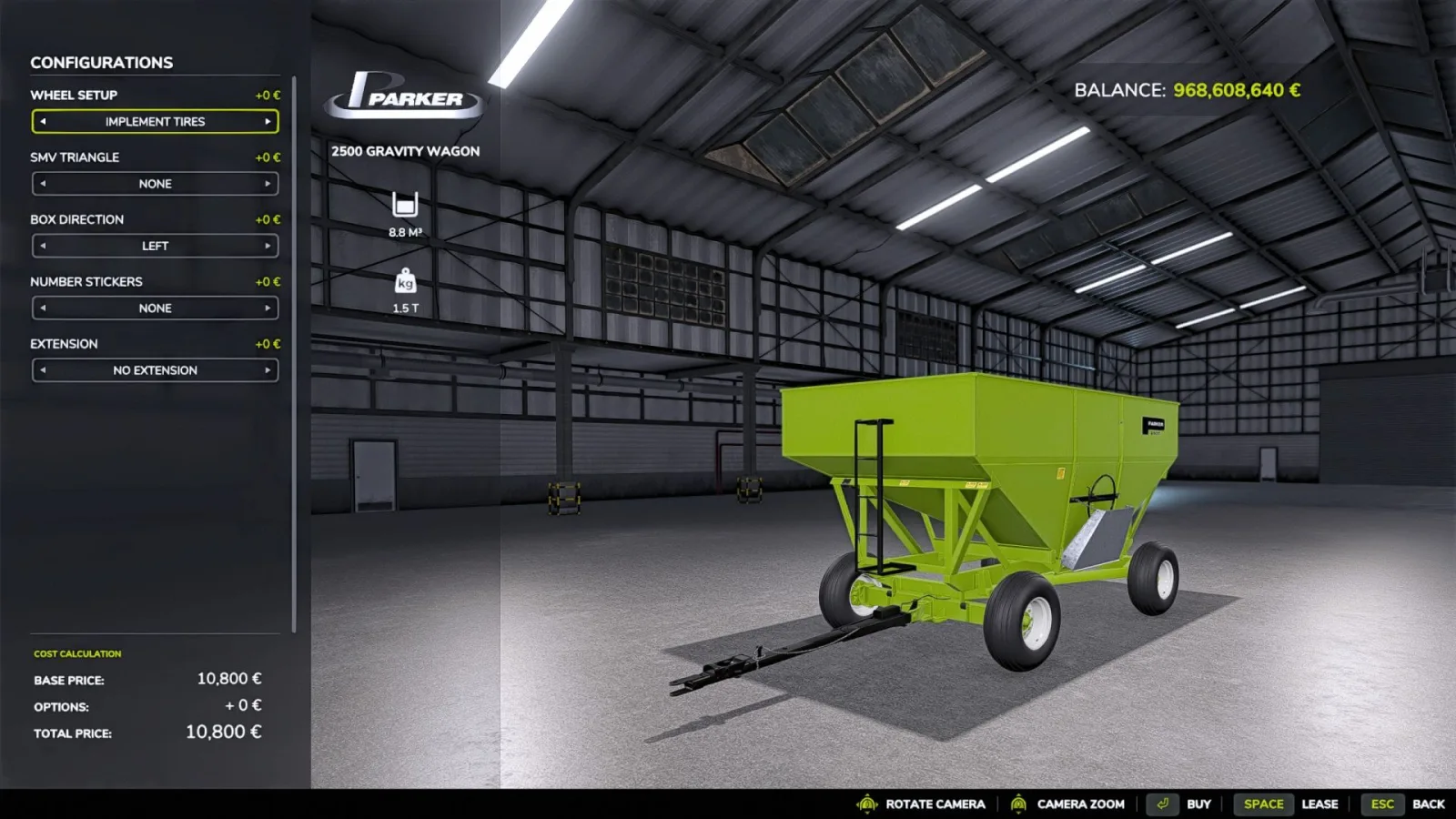 Parker 2500 gravity wagon (weight correction) FS25 - screenshot 3