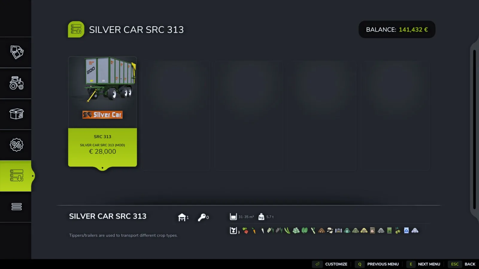 Silver Car / Vanara SRC 313 FS25 - screenshot 2