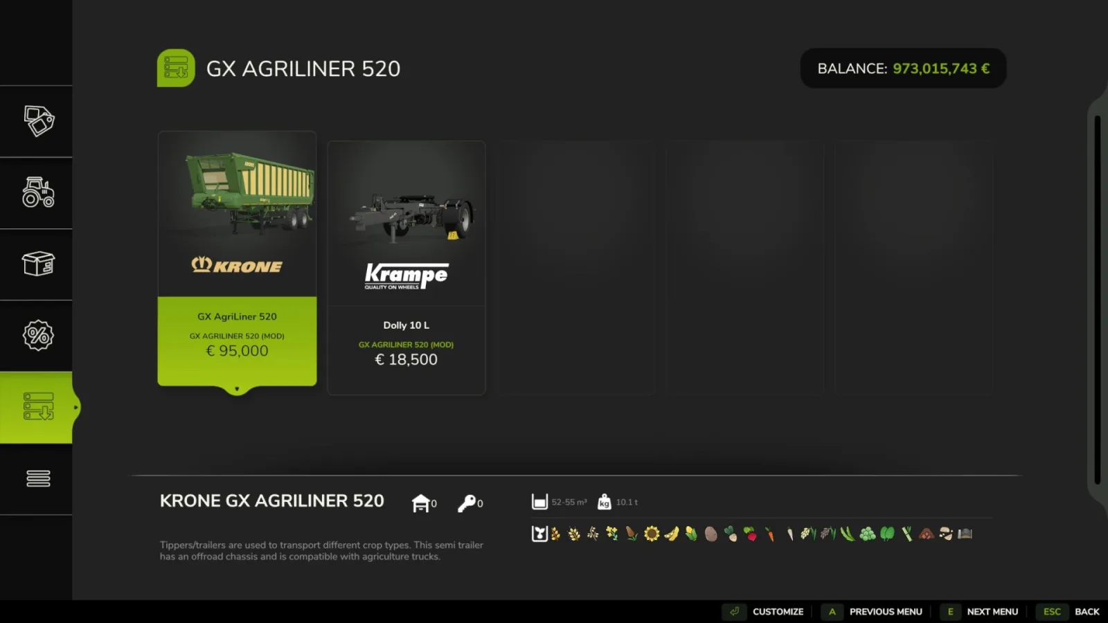 KRONE GX AgriLiner 520 FS25 - screenshot 3