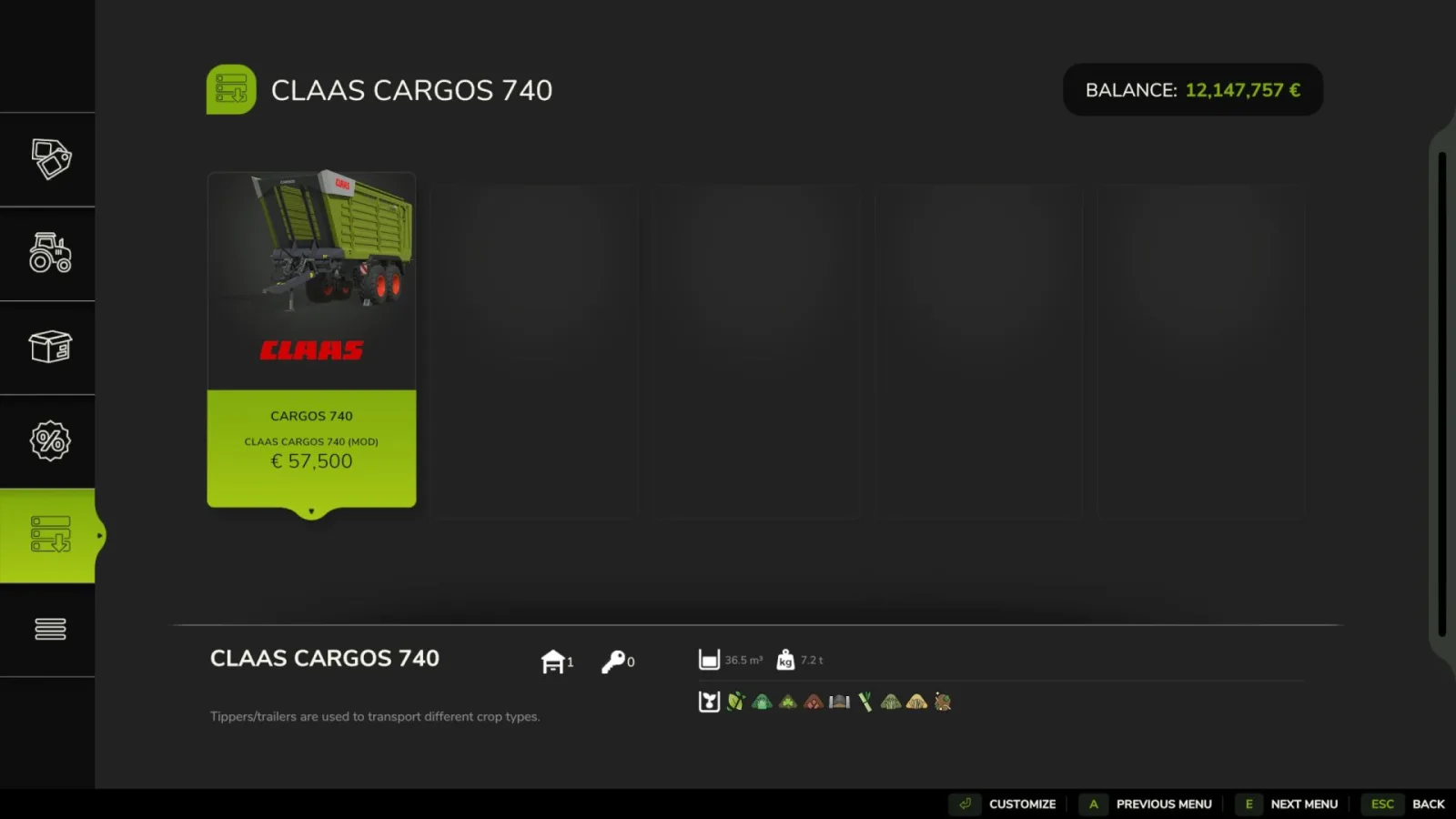 Claas Cargos 740 FS25 - screenshot 3