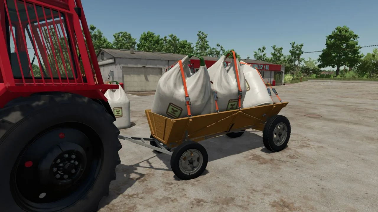 Wooden homemade trailer FS25 - screenshot 1