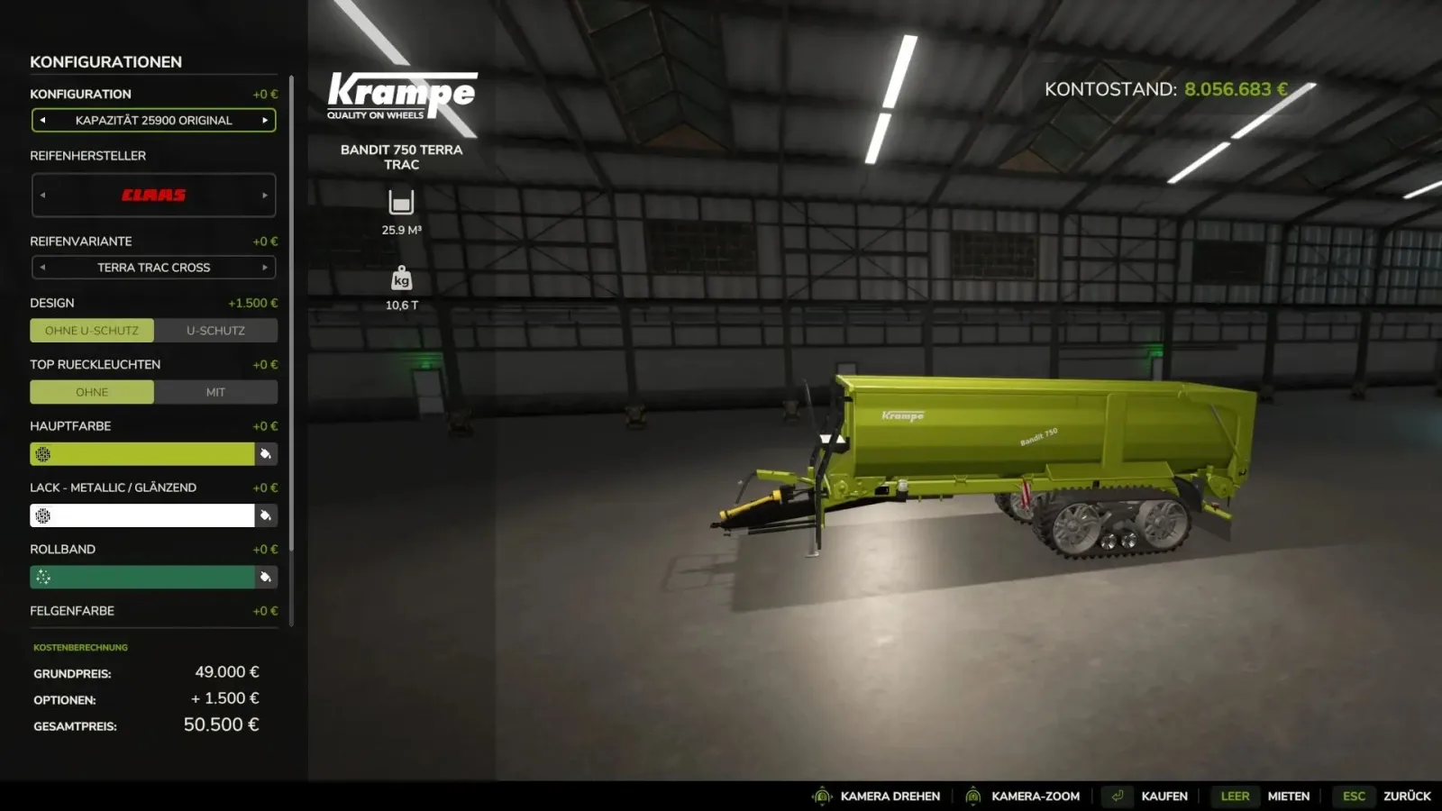 Krampe Bandit 750 TerraTrac WobbyTec - FS25 - screenshot 2