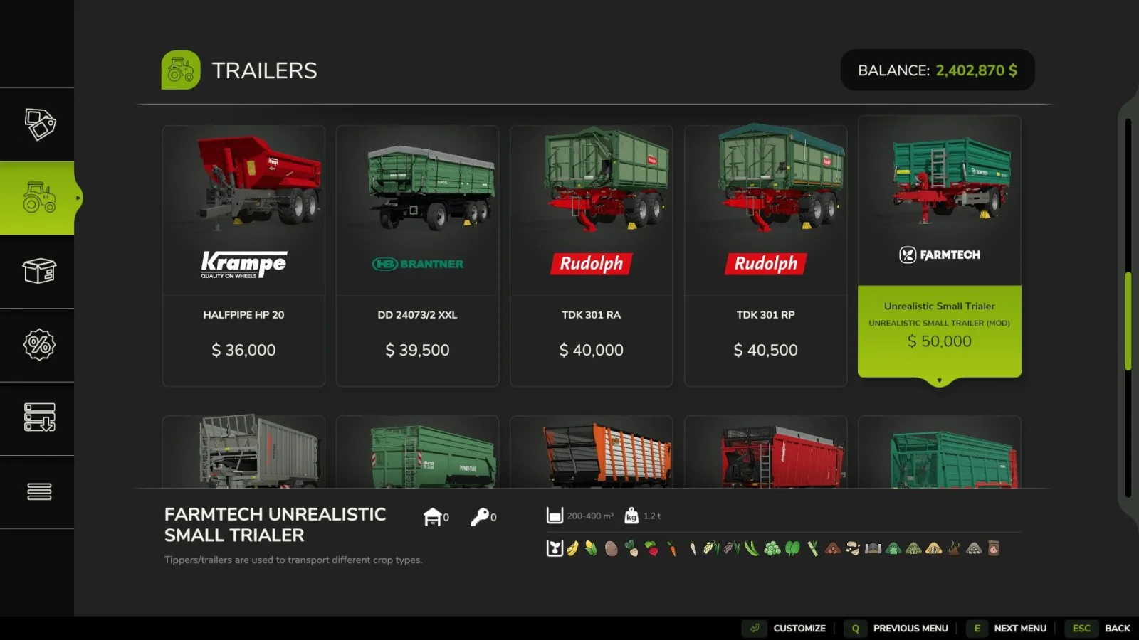 Small Unrealistic Agricultural Trailer FS25 - screenshot 2