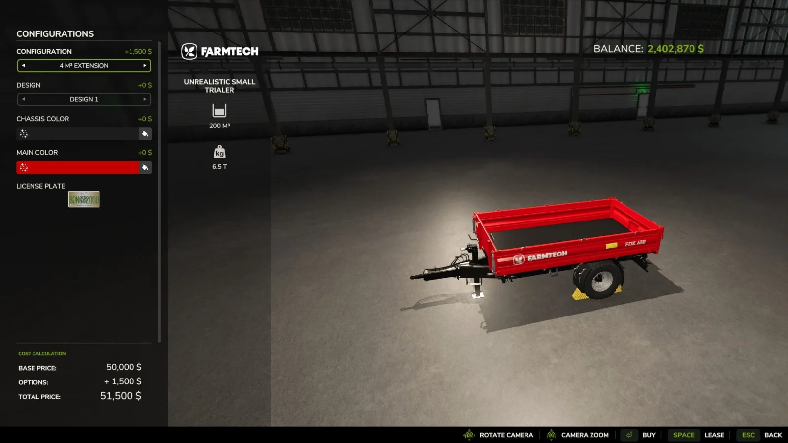 Small Unrealistic Agricultural Trailer FS25 - screenshot 3