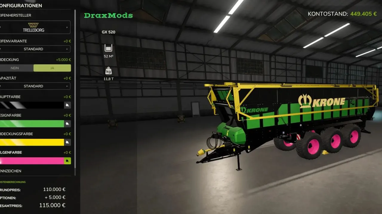 Krone GX520 (100.000L) FS25 - screenshot 3