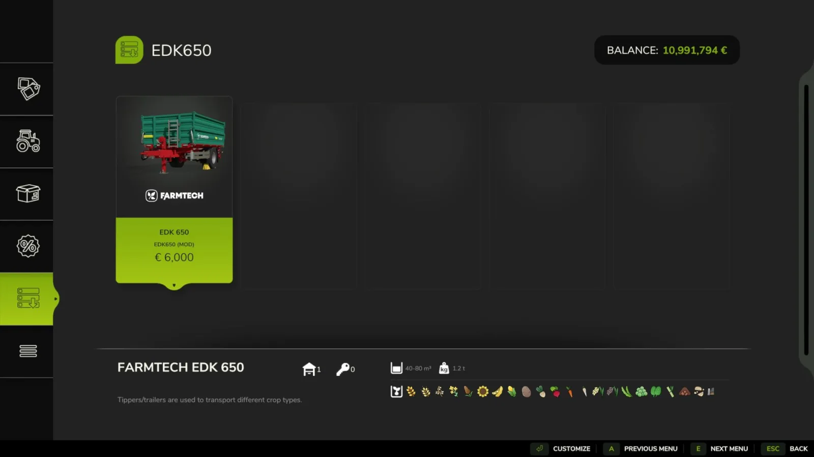 Farmtech EDK650 (80.000L) FS25 - screenshot 3
