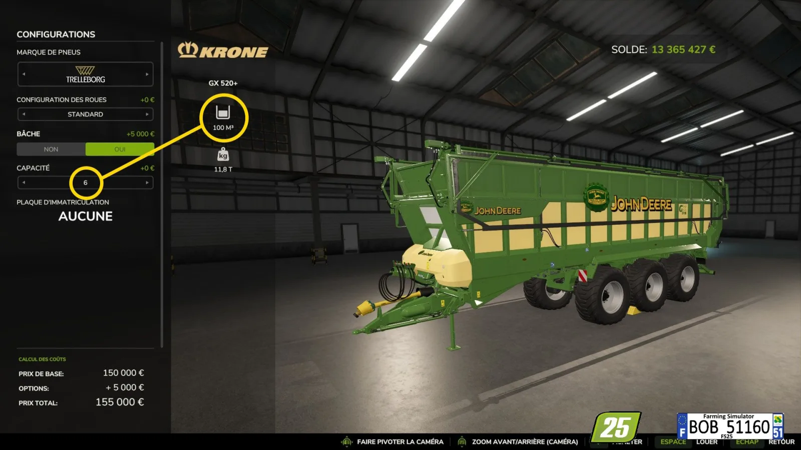 Krone GX520+ (John Deere Edition) FS25 - screenshot 3