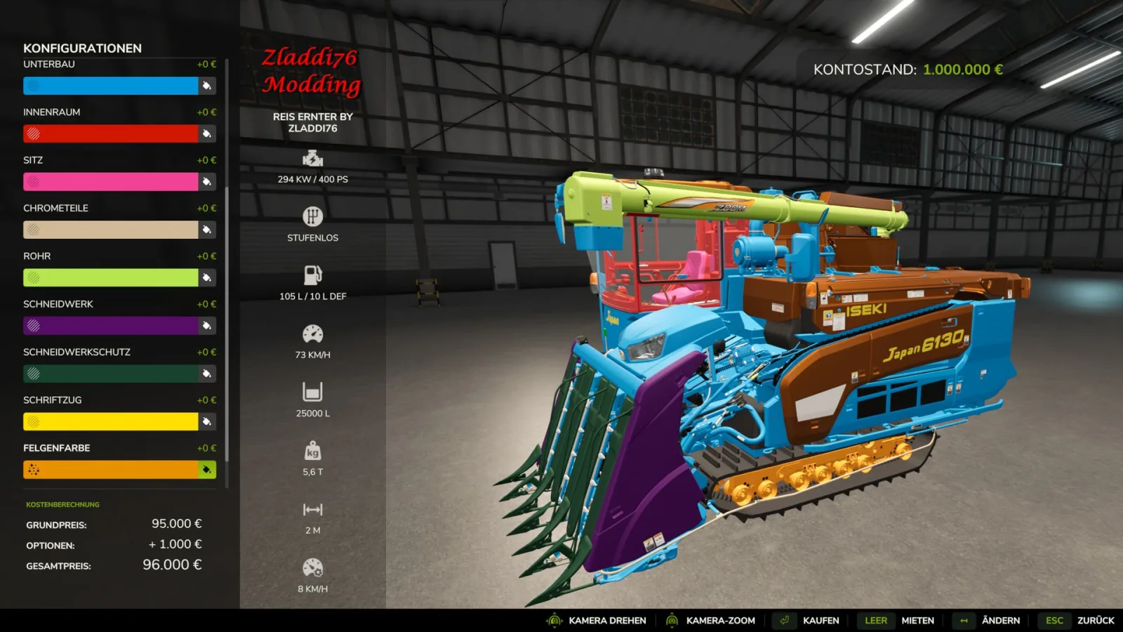 Rice Harvester Multicolor FS25 - screenshot 2