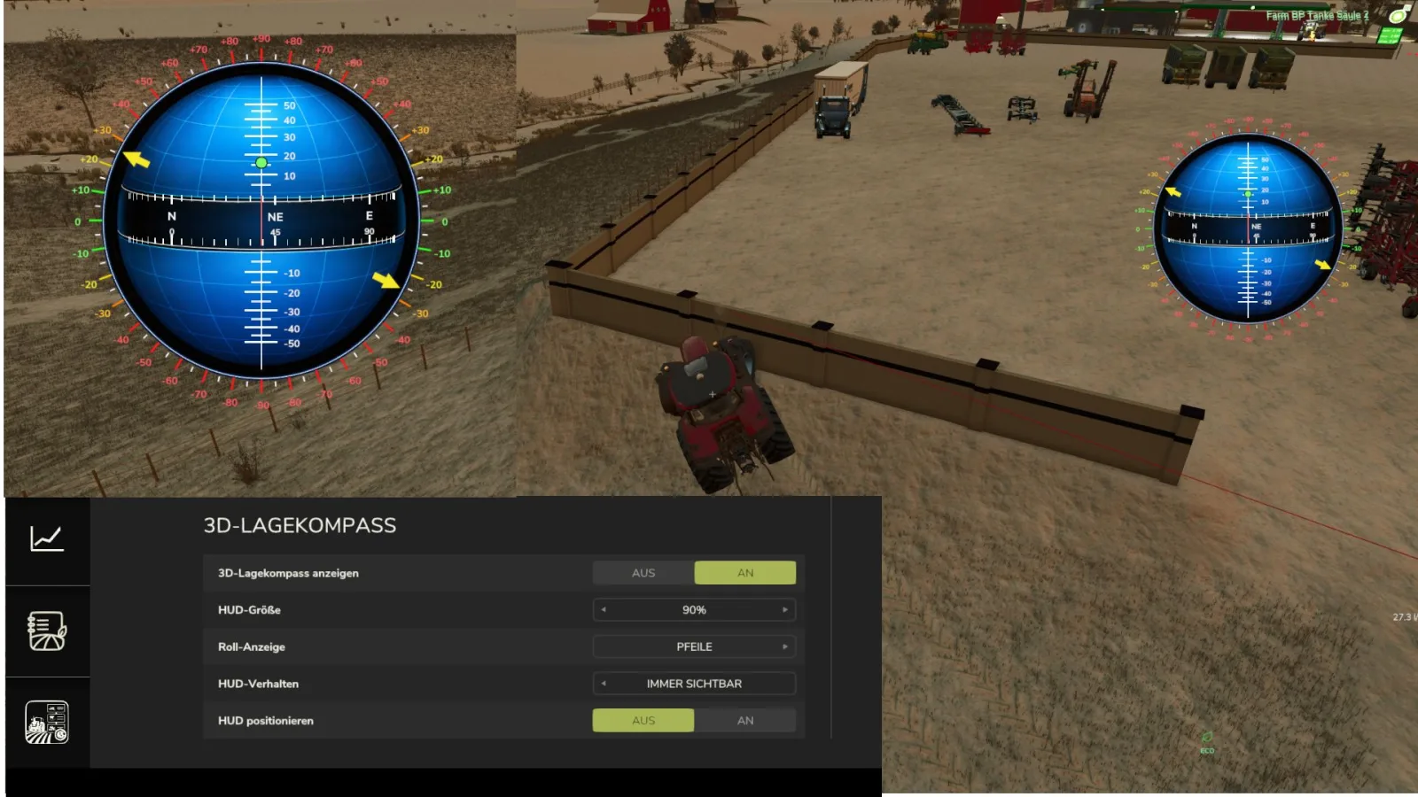 3D Attitude Compass FS25
