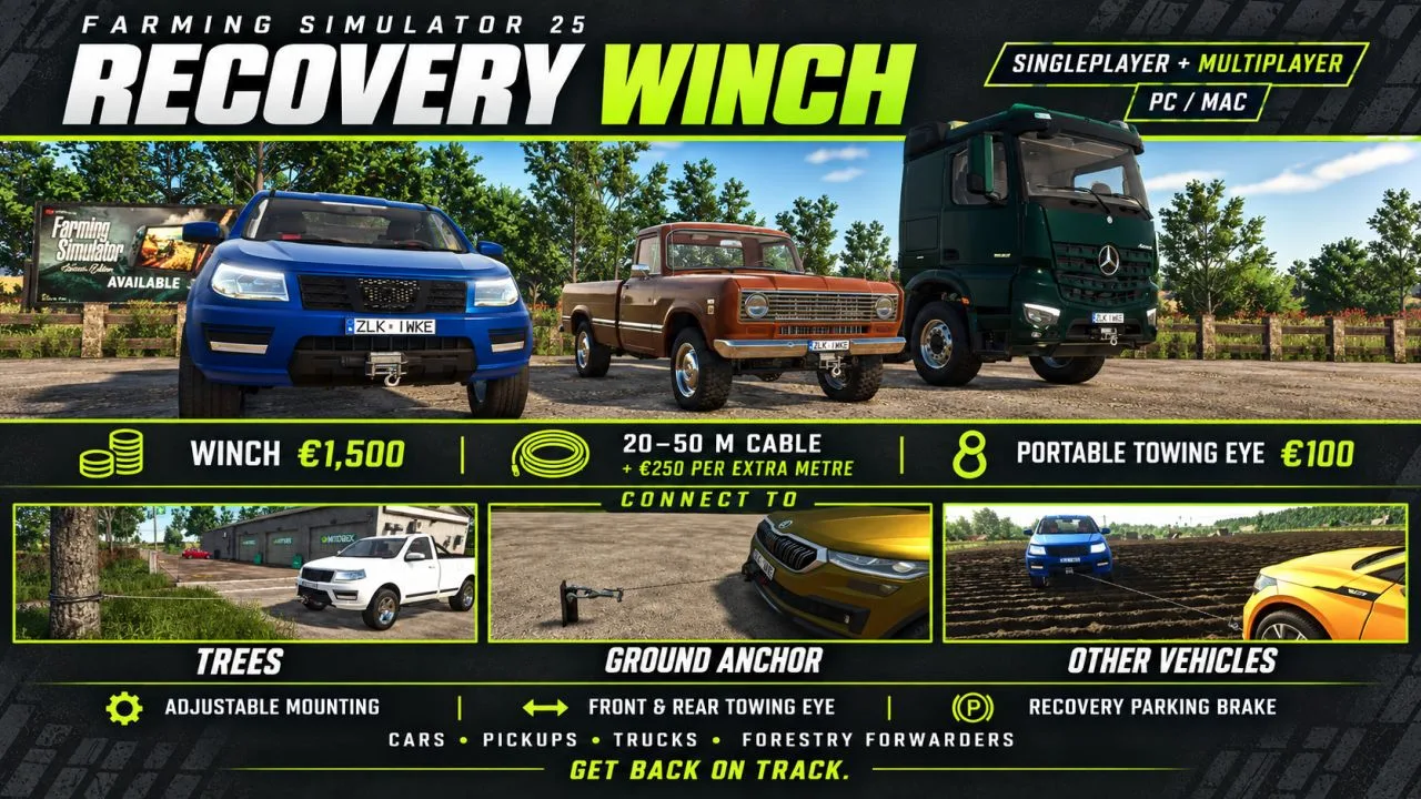 Recovery Winch FS25 - screenshot 1