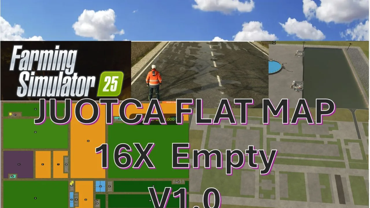 Juotca Flat Map Empty 16X FS25 - screenshot 1