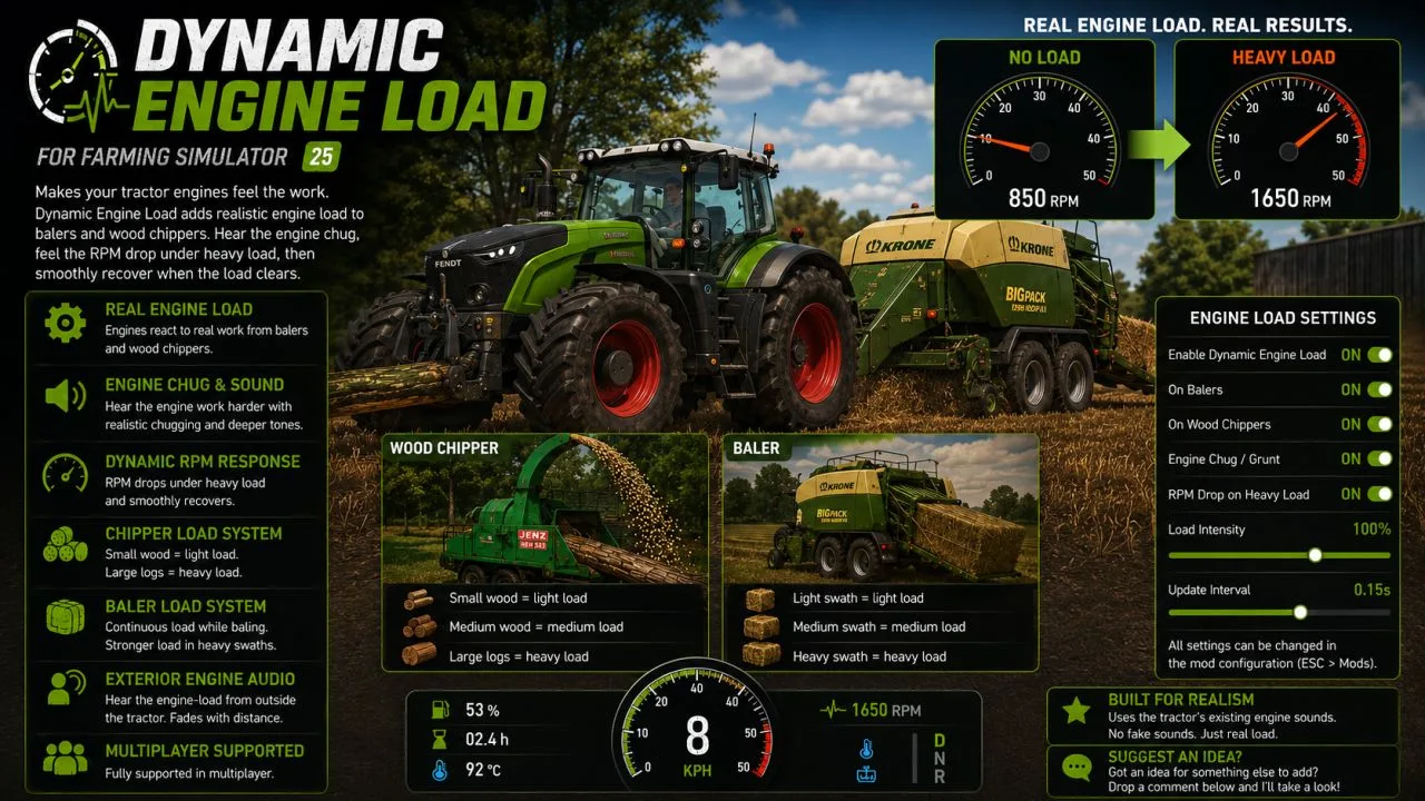 Dynamic Engine Load FS25