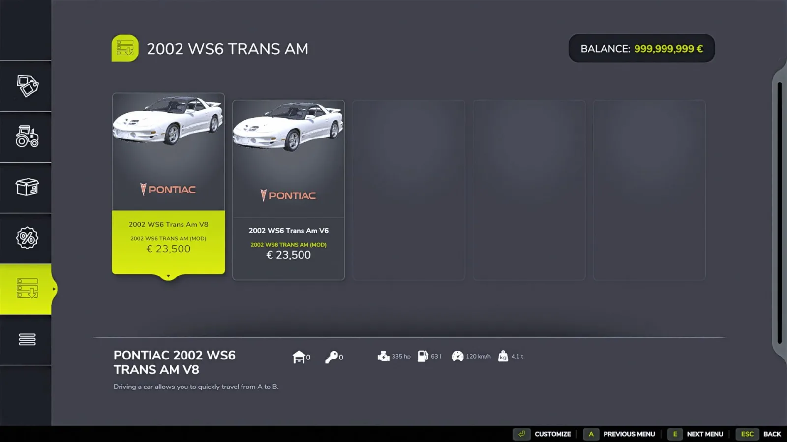 Pontiac Trans AM 2002 FS25 - screenshot 3