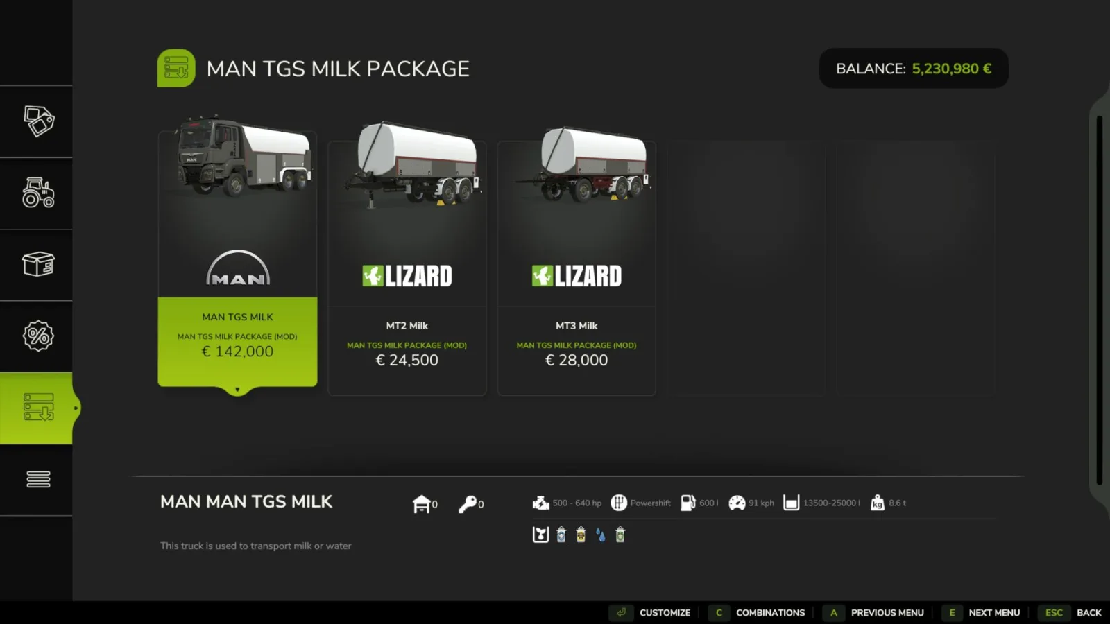 MAN Milk Transport Pack FS25