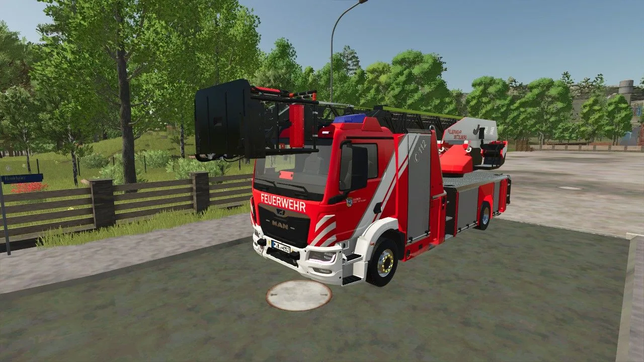 MAN Rosenbauer DLK 23/12 from the Mittelberg fire department FS25