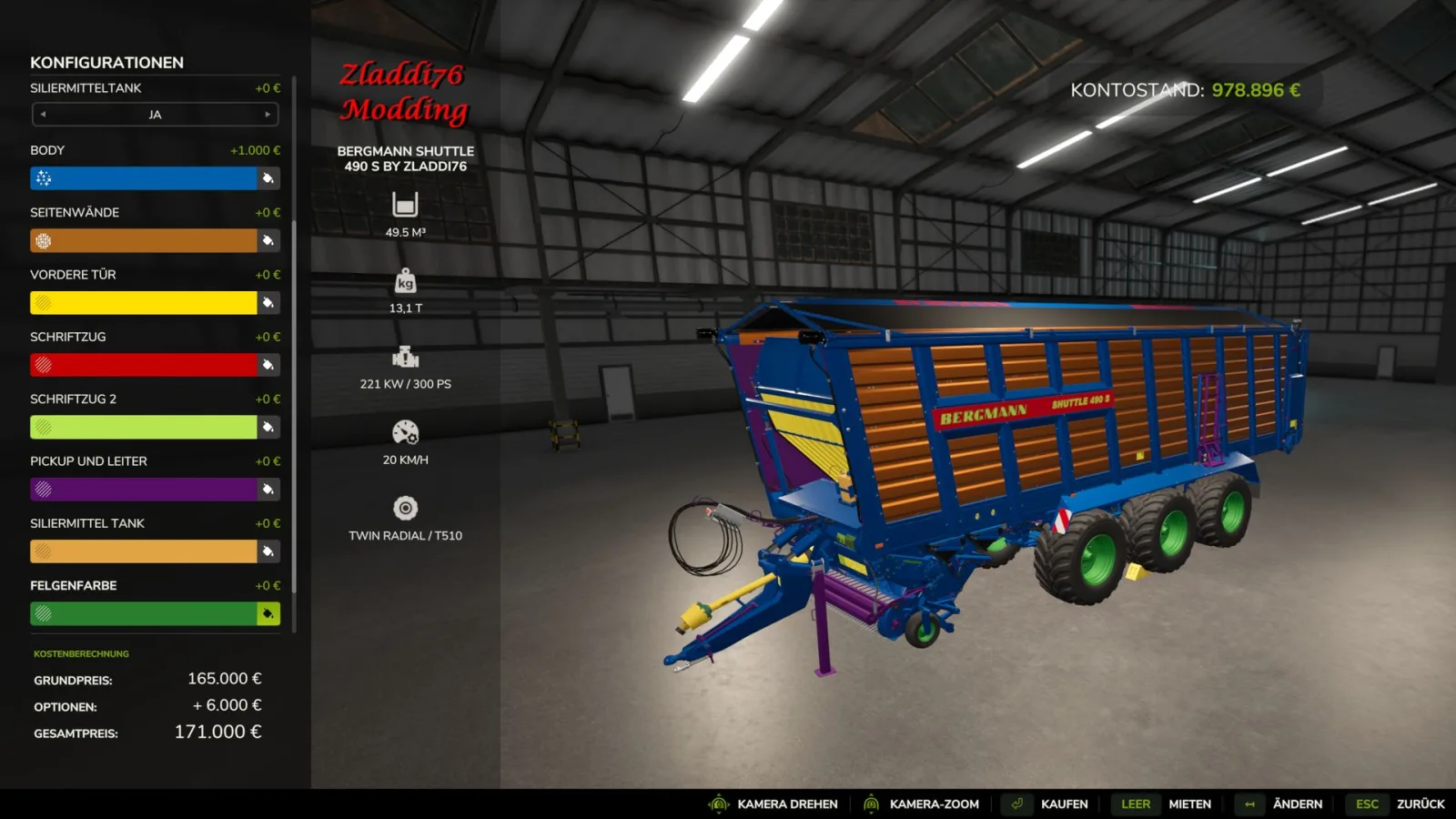Bergmann Shuttle 490 S Edit FS25