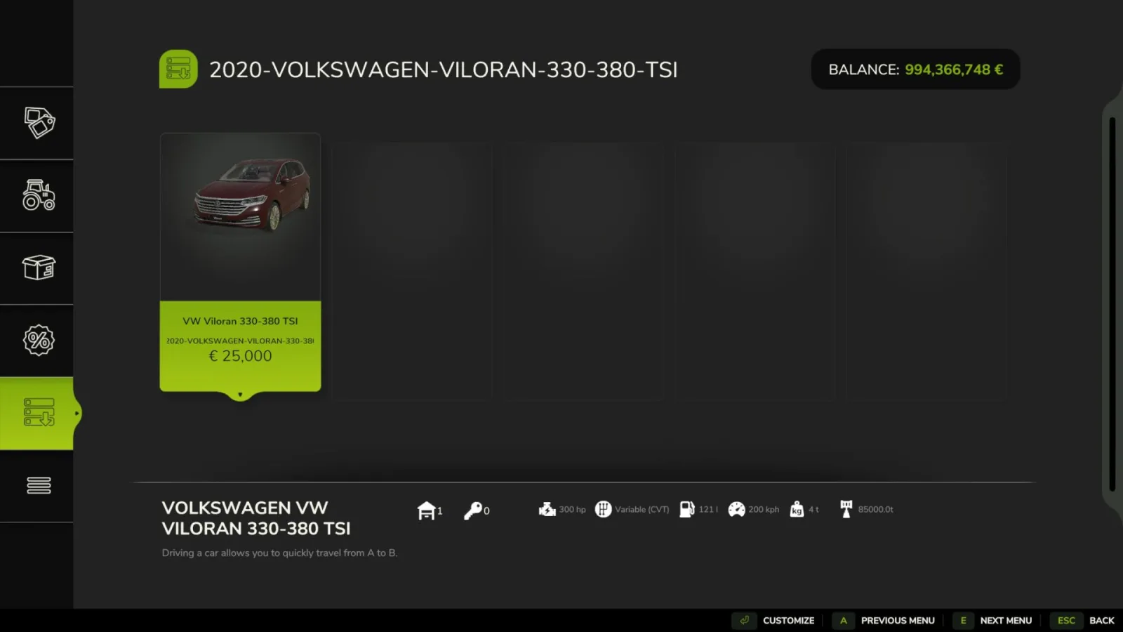 Volkswagen Viloran 330-380TSI FS25 - screenshot 3