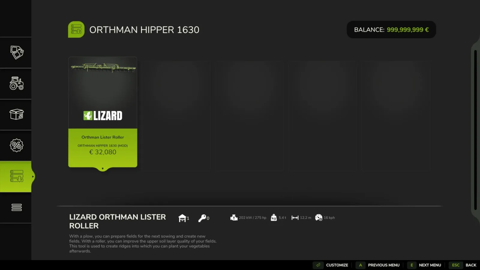 Orthman Roller FS25