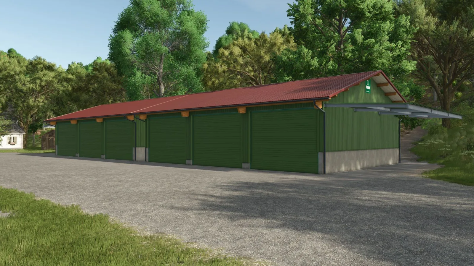 Small Hörmann garage + roof extension FS25