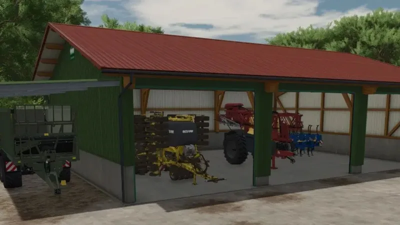 Small Hörmann garage + roof extension FS25