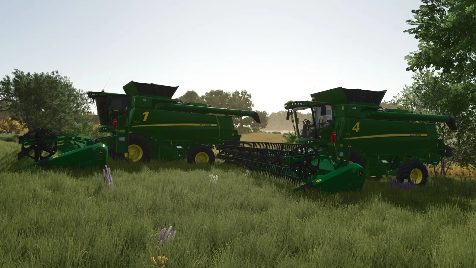 John Deere T Series + 600X Headers FS25
