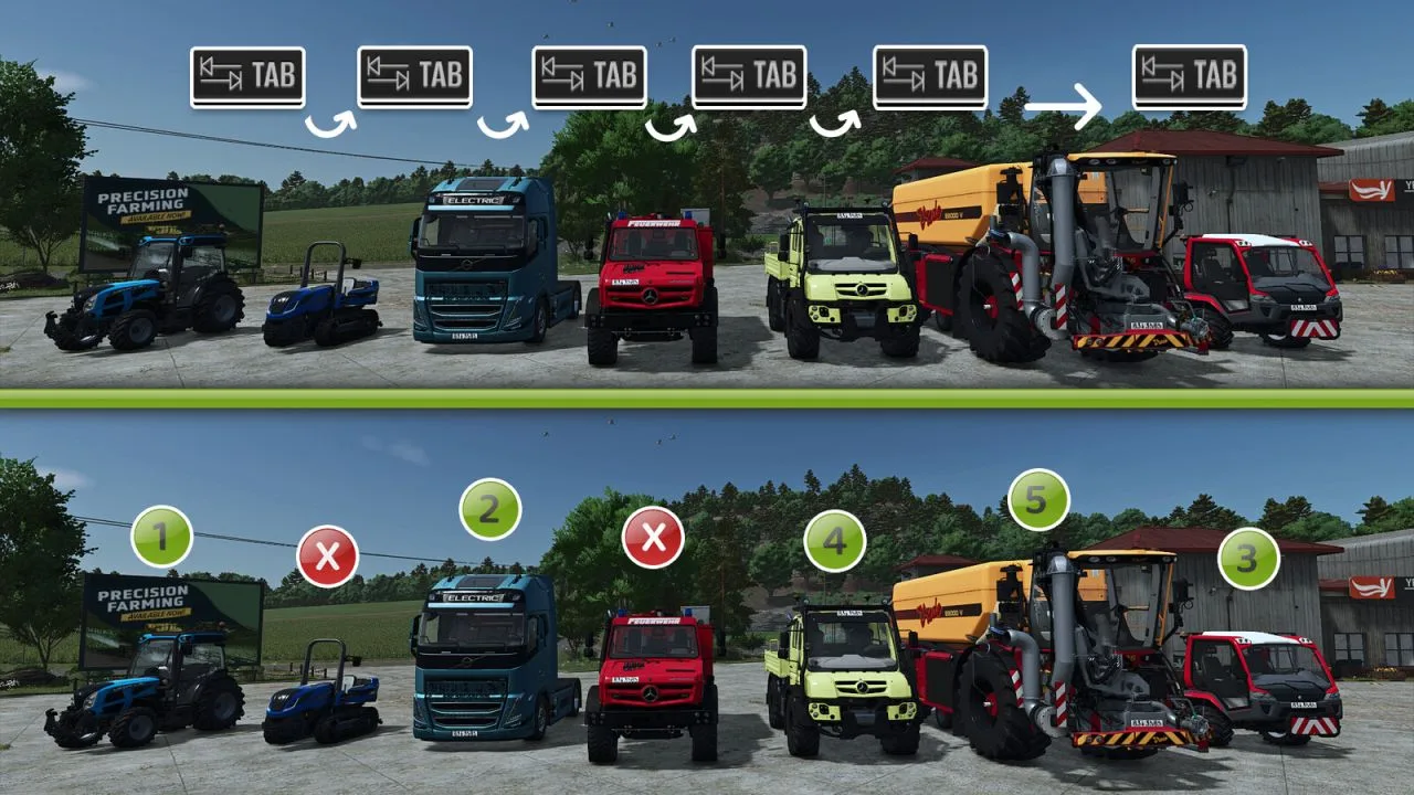 Vehicle Tab Sorting FS25 - screenshot 2