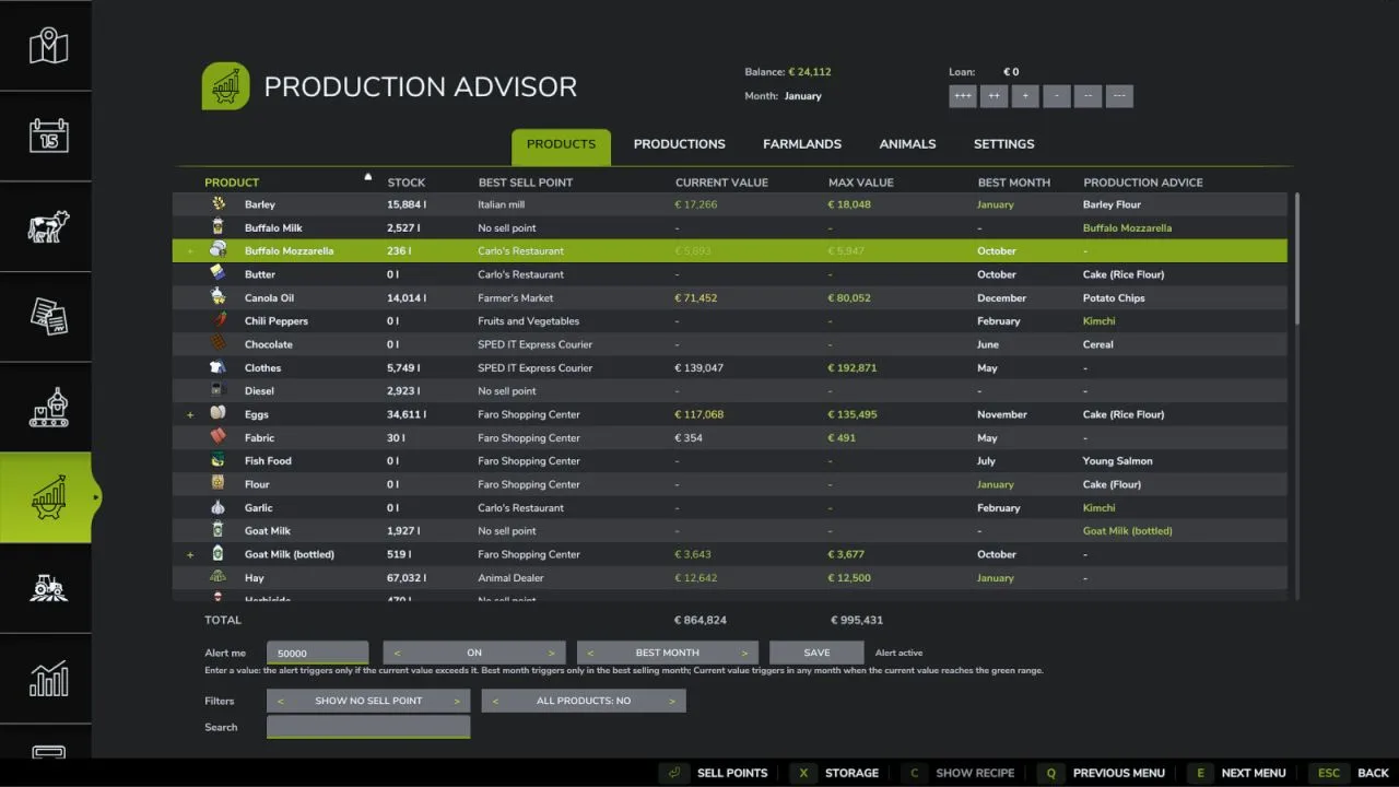 Production Advisor FS25 - screenshot 1