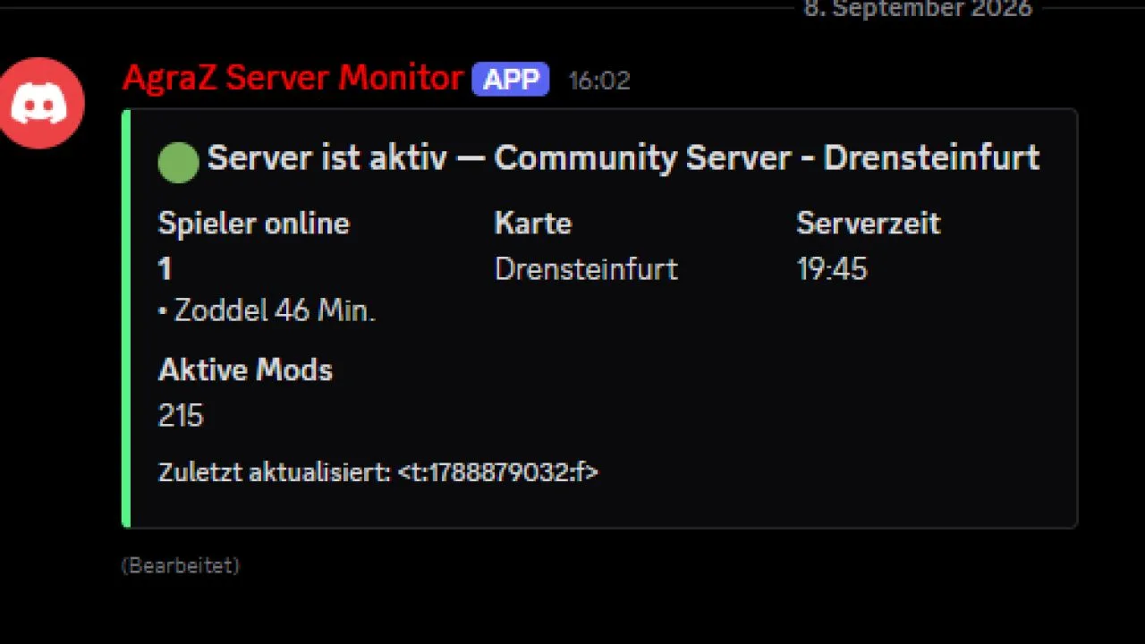 AgraZ Server Monitor Bot FS25 - screenshot 3
